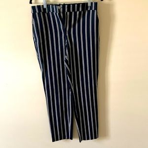 H&M Navy Blue White Stripped Pants
